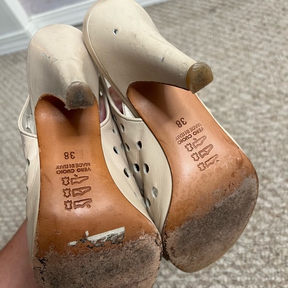 Pakerson heels white bow peep toe size 38 - Picture 5 of 12